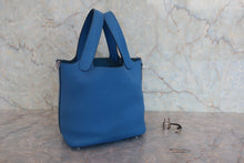 将图片加载到图库查看器，HERMES PICOTIN LOCK PM Clemence leather Blue zanzibar D刻印 Hand bag 800070176
