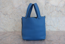 将图片加载到图库查看器，HERMES PICOTIN LOCK PM Clemence leather Blue zanzibar D刻印 Hand bag 800070176

