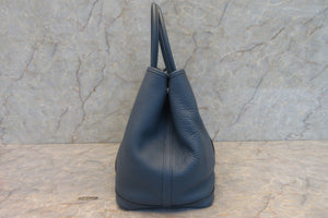 HERMES  GARDEN PARTY PM Negonda leather Blue tempete □R Engraving Tote bag 700060010