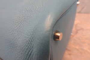 HERMES PICOTIN PM Clemence leather Blue jean □E Engraving Hand bag 700050162