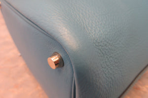 HERMES PICOTIN PM Clemence leather Blue jean □E Engraving Hand bag 700050162