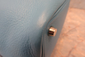 HERMES PICOTIN PM Clemence leather Blue jean □E Engraving Hand bag 700050162