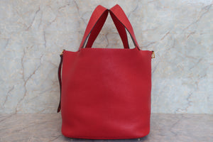 HERMES／エルメス ピコタンロックGM トリヨンクレマンス ルージュカザック C刻印 ハンドバッグ 700050174