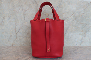 HERMES／エルメス ピコタンロックGM トリヨンクレマンス ルージュカザック C刻印 ハンドバッグ 700050174