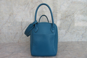 HERMES LINDY 30 Clemence leather Blue izmir □R刻印 Shoulder bag 700060028