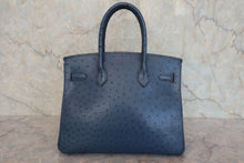 將圖片載入圖庫檢視器 HERMES／エルメス バーキン30 オーストリッチ ブルーブライトン □C刻印 ハンドバッグ 800020106
