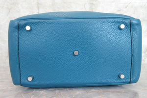 HERMES LINDY 30 Clemence leather Blue izmir □R刻印 Shoulder bag 700060028