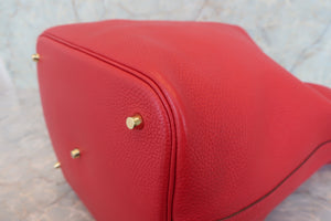 HERMES／エルメス ピコタンロックGM トリヨンクレマンス ルージュカザック C刻印 ハンドバッグ 700050174