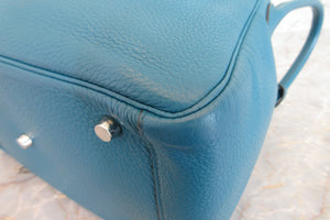 HERMES LINDY 30 Clemence leather Blue izmir □R刻印 Shoulder bag 700060028