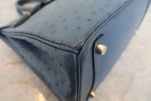 將圖片載入圖庫檢視器 HERMES／エルメス バーキン30 オーストリッチ ブルーブライトン □C刻印 ハンドバッグ 800020106
