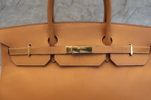 HERMES BIRKIN 40 Box carf leather Natural 〇Z刻印 Hand bag 600100048