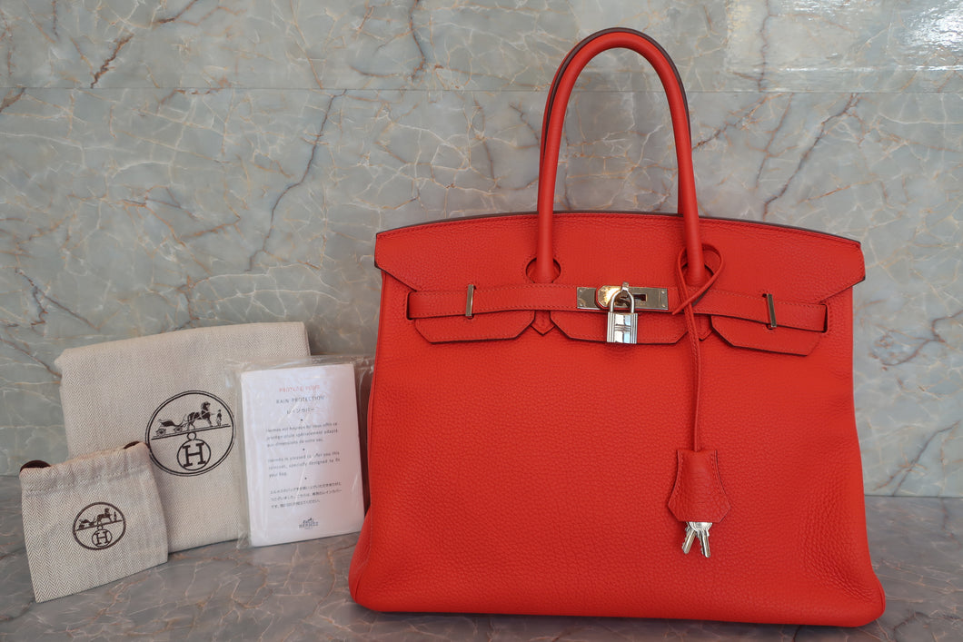 HERMES BIRKIN 35 Clemence leather Capucine □P刻印 Hand bag 600080080