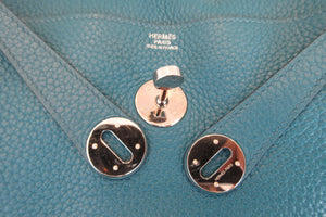 HERMES LINDY 30 Clemence leather Blue izmir □R刻印 Shoulder bag 700060028