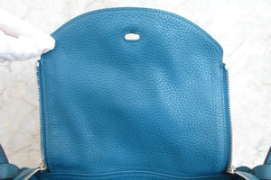 HERMES LINDY 30 Clemence leather Blue izmir □R刻印 Shoulder bag 700060028
