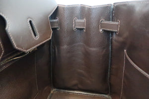 HERMES BIRKIN 35 Vibrato/Box carf leather/Matte gold hadware Chocolat □G刻印 Hand bag 600040096