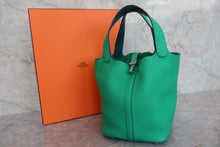將圖片載入圖庫檢視器 HERMES／エルメス ピコタンロックエクラＭＭ トリヨンクレマンス/ヴォースイフト ミント/ヴェールボスフォール Z刻印 ハンドバッグ 800020073
