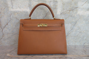 HERMES KELLY 32 Graine Couchevel leather Gold 〇X Engraving Shoulder bag 700050115