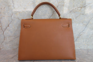 HERMES KELLY 32 Graine Couchevel leather Gold 〇X Engraving Shoulder bag 700050115
