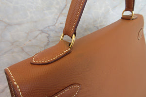 HERMES KELLY 32 Graine Couchevel leather Gold 〇X Engraving Shoulder bag 700050115