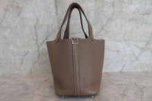 将图片加载到图库查看器，HERMES PICOTIN LOCK PM Clemence leather Etoupe gray A刻印 Hand bag 700020014
