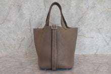 将图片加载到图库查看器，HERMES PICOTIN LOCK PM Clemence leather Etoupe gray A刻印 Hand bag 700020014
