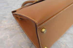 HERMES KELLY 32 Graine Couchevel leather Gold 〇X Engraving Shoulder bag 700050115