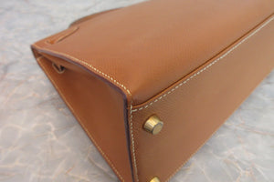 HERMES KELLY 32 Graine Couchevel leather Gold 〇X Engraving Shoulder bag 700050115