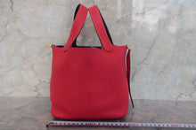 Load image into Gallery viewer, HERMES PICOTIN LOCK CASAQUE PM Clemence leather Rose extreme/Blue nuit D Engraving Hand bag 700110168
