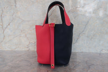 Load image into Gallery viewer, HERMES PICOTIN LOCK CASAQUE PM Clemence leather Rose extreme/Blue nuit D Engraving Hand bag 700110168
