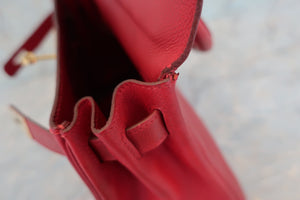 HERMES KELLY 28 Graine Couchevel leather Rouge 〇U Engraving Shoulder bag 500090117
