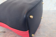 Load image into Gallery viewer, HERMES PICOTIN LOCK CASAQUE PM Clemence leather Rose extreme/Blue nuit D Engraving Hand bag 700110168
