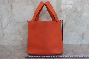 HERMES／エルメス ピコタンロックＭＭ トリヨンクレマンス オレンジ □R刻印 ハンドバッグ 700060281