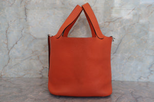 HERMES／エルメス ピコタンロックＭＭ トリヨンクレマンス オレンジ □R刻印 ハンドバッグ 700060281