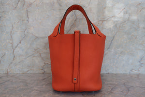 HERMES／エルメス ピコタンロックＭＭ トリヨンクレマンス オレンジ □R刻印 ハンドバッグ 700060281