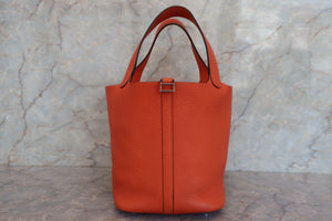 HERMES／エルメス ピコタンロックＭＭ トリヨンクレマンス オレンジ □R刻印 ハンドバッグ 700060281