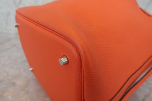 HERMES／エルメス ピコタンロックＭＭ トリヨンクレマンス オレンジ □R刻印 ハンドバッグ 700060281