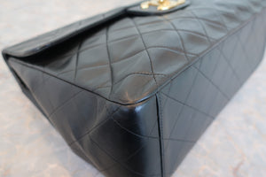 CHANEL Big Matelasse single flap chain shoulder bag Lambskin Black/Gold hadware Shoulder bag 700090066