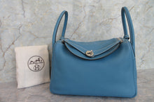 Load image into Gallery viewer, HERMES LINDY 30 Clemence leather Blue jean □O Engraving Shoulder bag 700060027
