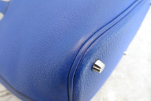 将图片加载到图库查看器，HERMES PICOTIN LOCK MM Clemence leather Blue electric □O刻印 Hand bag 700010146
