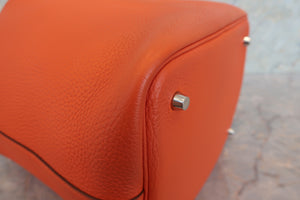 HERMES／エルメス ピコタンロックＭＭ トリヨンクレマンス オレンジ □R刻印 ハンドバッグ 700060281