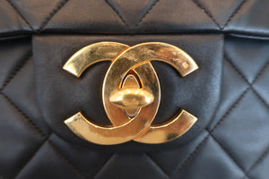 CHANEL Big Matelasse single flap chain shoulder bag Lambskin Black/Gold hadware Shoulder bag 600050066