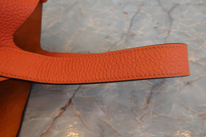 HERMES／エルメス ピコタンロックＭＭ トリヨンクレマンス オレンジ □R刻印 ハンドバッグ 700060281