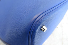 将图片加载到图库查看器，HERMES PICOTIN LOCK MM Clemence leather Blue electric □O刻印 Hand bag 700010146
