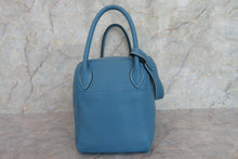 Load image into Gallery viewer, HERMES LINDY 30 Clemence leather Blue jean □O Engraving Shoulder bag 700060027

