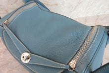 Load image into Gallery viewer, HERMES LINDY 30 Clemence leather Blue jean □O Engraving Shoulder bag 700060027

