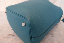 Load image into Gallery viewer, HERMES PICOTIN LOCK Eclat PM Clemence leather/Swift leather Vert bosphore/Deep blue D Engraving Hand bag 700110164
