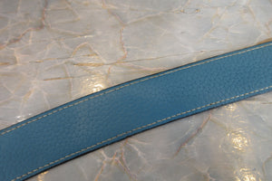 HERMES LINDY 30 Clemence leather Blue jean □O Engraving Shoulder bag 700060027