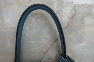 HERMES LINDY 30 Clemence leather Blue jean □O Engraving Shoulder bag 700060027