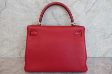 将图片加载到图库查看器，HERMES KELLY 28 Clemence leather Rouge garance □L刻印  Shoulder bag 600080118
