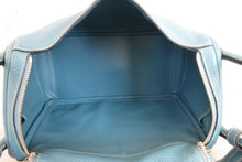 Load image into Gallery viewer, HERMES LINDY 30 Clemence leather Blue jean □O Engraving Shoulder bag 700060027

